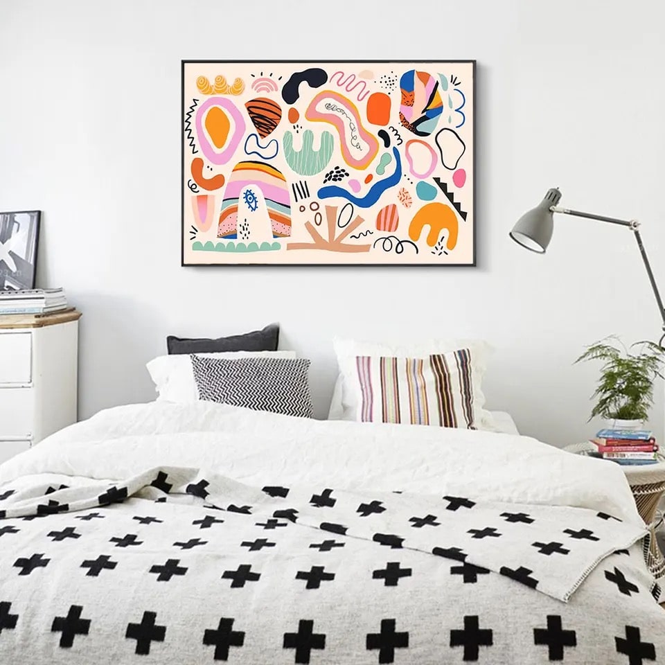 Trendy Modern Abstract Canvas Painting – Decorative Wall Art