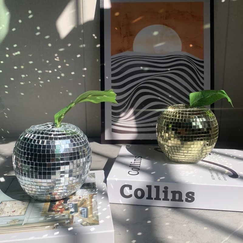 Retro 70s disco apple for party and aesthetic decor