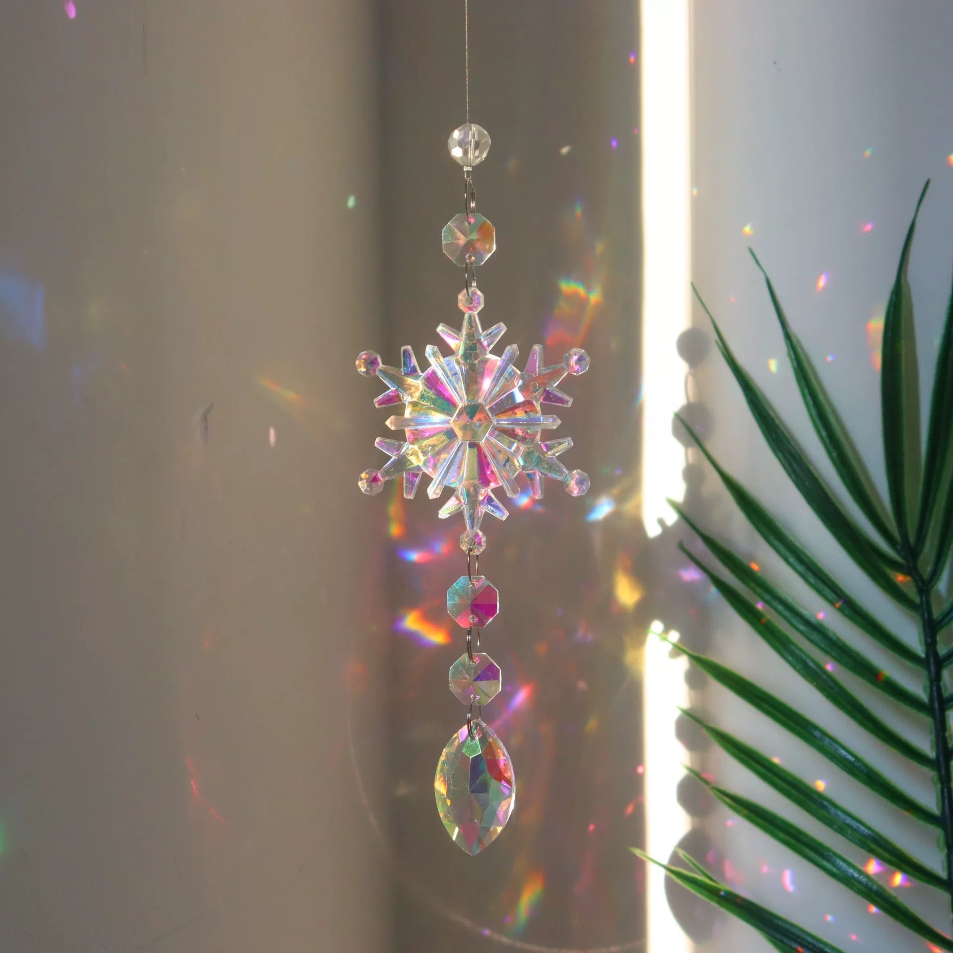 Winter holiday crystal suncatcher for balcony or indoor